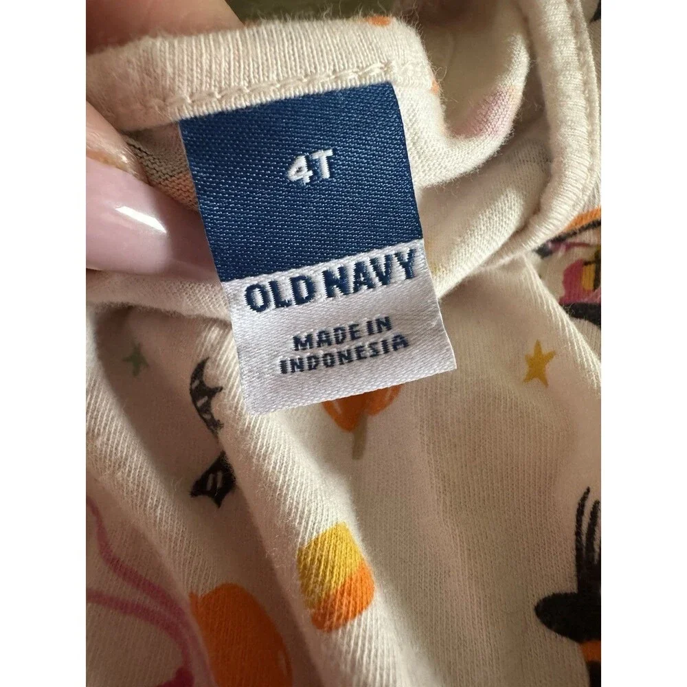 Old Navy Pink Halloween Print Long Sleeve Dress Baby Toddler Girl 4T